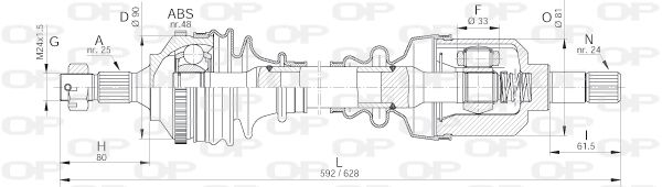 OPEN PARTS Vetoakseli DRS6129.00